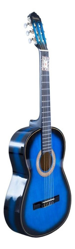 Guitarra Clásica Española Azul Sombreada Con Funda