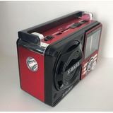 Rádio Bass Retro Vintage Caixa De Som Usb Mp3 1088 Vermelho