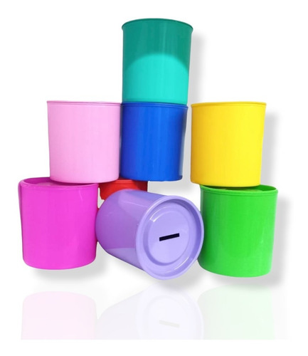Alcancia De Plastico Colores Infantil Souvenirs X 40u