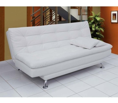 Sofá Cama Clic Clac Blanco Semidoble 3 Posicio + 2 Almohadas