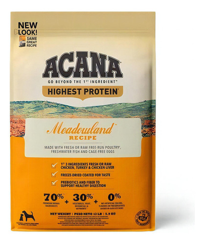 Acana Meadowland 11.4kg Con 33% De Proteina