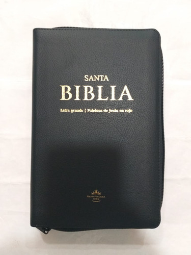 Biblia Letra Grande Negra Imit. Cuero R. V. 1960 Cierre