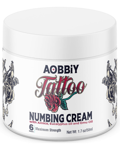 Crema Anestesica Para Tatuajes De 1.7 Fl Oz, 6 Horas De Maxi