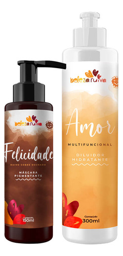 Kit Beleza Ruiva Tonalizante Felicidade, Diluidor Amor 300ml