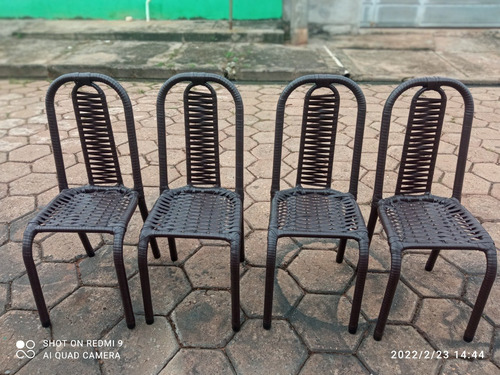 Jogo De 4 Cadeiras Com Fibra Sintética