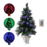 Arbol De Navidad Fibra Optica 80 Cm Base Luminosa 16 Colores