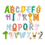Adesivo Decoração Parede Alfabeto Animais Abc Infantil