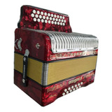 Acordeon De Botón Hohner Corona 2 Rojo Sol Msi