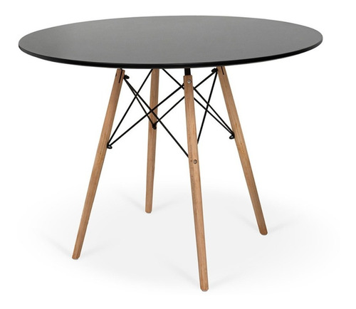 Mesa Eiffel Eames Redonda 90cm Mdf Pés Palito