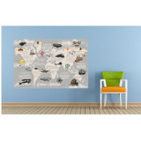 Vinilo Decorativo Infantil Mapa Vintage - 1.50m X 1m