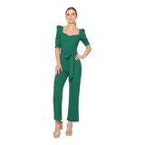 Palazzo Jumpsuit Negro Y Rojo Mujer Dama Devendi Denim Co.