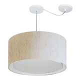 Lustre C/ Desvio De Centro Md-4308 Cupula 50x30 Linho Bege