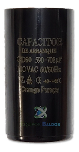 Capacitor De Arranque 590-708 Mfd Uf 110v Motor Eléctrico Fq
