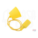 10 Lampara Colgante Socket E27 Cable Textil Silicon Amarilla