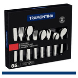 Faqueiro Talheres Aço Inox Tramontina Kit 85 Peças Malibu  