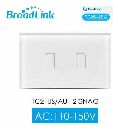 Apagador Doble Inteligente Wifi Broadlink Interruptor Tc2