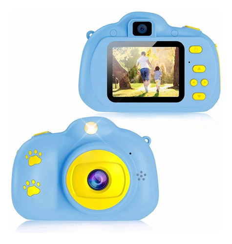 Camara Fotografica Para Niños Huellas Azul