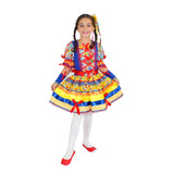 Vestido Caipira Festa Junina Branca Neve Infantil