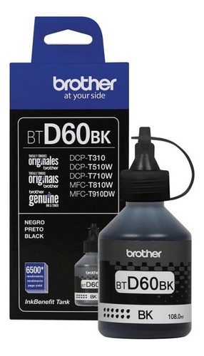 Botella De Tinta Brother Btd60 Negro T510w T810w T910dw
