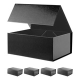 Caja De Regalo Plegable Negra 9 X 6.5 X 3.8 Pulgadas