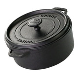 Panela De Ferro Fundido Cocotte Forno Holandês 26cm Cor Preto