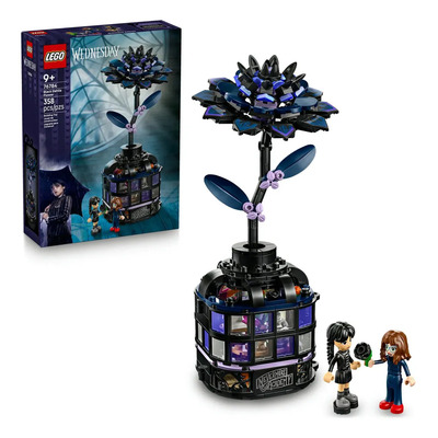 LEGO® Merlina Dalia Negra 76784; de la serie Wednesday; flor de juguete para niñas; incluye minipersonajes de Merlina Addams y la Profesora Thornhill; 9+ | Meses sin interés