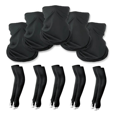 Bandana Y Mangas Deportivas Para Brazo Moto Sol Uv, 5 Pares Color Negro | Meses sin interés