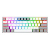 Teclado Gamer Bluetooth Redragon Fizz Pro K616-rgb Qwerty Inglés Us Color Blanco Y Gris Con Luz Rgb