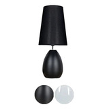 Lampara De Ceramica Unicolor Estructura Negro Pantalla Negro