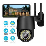 Cámara De Seguridad Wifi 38 Led Hd 1080p Con Alarma Color Negro