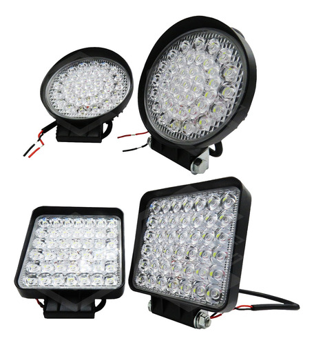 Par De Faros 42 Leds 9-30v Redondo O Cuadrado 9000lm 20w T