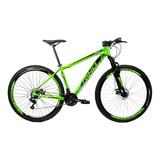 Bicicleta Rino Everest 29 Disco 21v Cambios Index Cor Verde-limão Tamanho Do Quadro 17