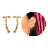 Brinco Ear Cuff Cravejado Banhado A Ouro 18k Ou Prata 925