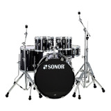 Bateria Color Negro 5 Piezas Con Atriles Sonor Aq1 Stage Set