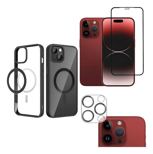 Capinha Case Magnétic Luxo Para iPhone 11promax + 3d Kit3em1