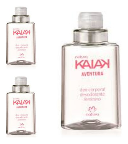 Kaiak Aventura Feminino. Kit Com 03 Refil Deo Corporal. 