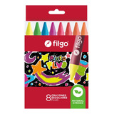 Crayones De Cera Filgo Pinto X 8 Colores Fluo