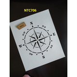 Stencil Punto Cardinal Decorativo Pared Piso 50x60 Ntc706