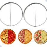 2 Aro Separador Sabores Pizza Esfiha Bolo 2 Divisórias 35cm