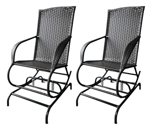 2 Cadeiras De Balanço Com Molas E Fibra Sintética Reforçada