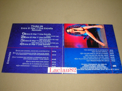 Thalia Entre El Mar Y Una Estrella Remixes Cd Promo Single