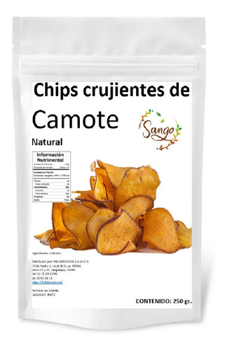 500 Gramos De Chips De Camote Natural Horneado Crujiente