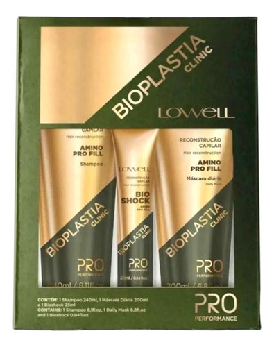 Lowell Bioplastia Kit Shampoo + Máscara Diária + Bio Shock