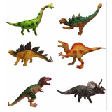 Set 6 Dinosaurios Realistas Alto 17 X Largo 25 Cm