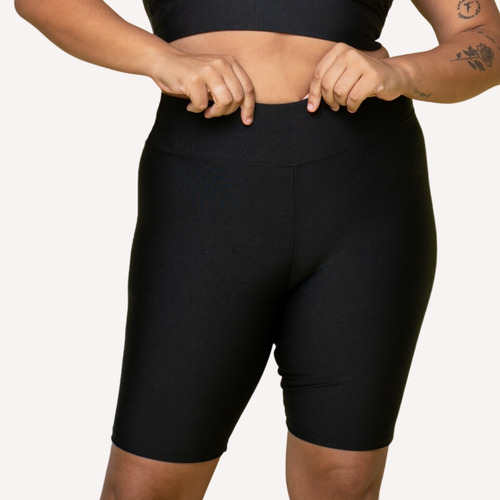 3 Bermuda Shorts Feminino Plus Size Suplex Academia Promoção