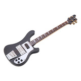 Modelo Musical Negro Miniatura Guitarra Bajo Replica Stand