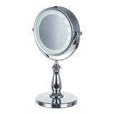 Espelho Dupla Face Luz Led Aumento 5x Giratório 360º Maquiag