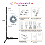 Lámpara De Pie De Esquina Rgb, Led Que Cambia De Color, Esta