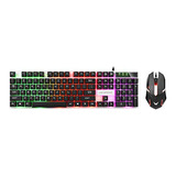 Combo Kit Set Teclado Y Mouse Gamer Español Negro Y Blanco