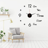 Reloj Para Pared Negro Moderno Sin Marco Hogar Decoración